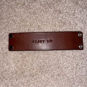 Custom Made Fortnite “READY UP” Leather Cuff Bracelet